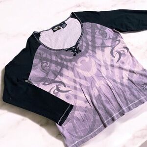 * Harley Davidson XL long sleeve V laced up  neckline laced up bedazzled